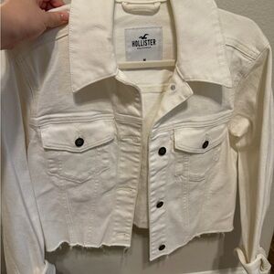 Hollister Women's Cream Jean Jacket